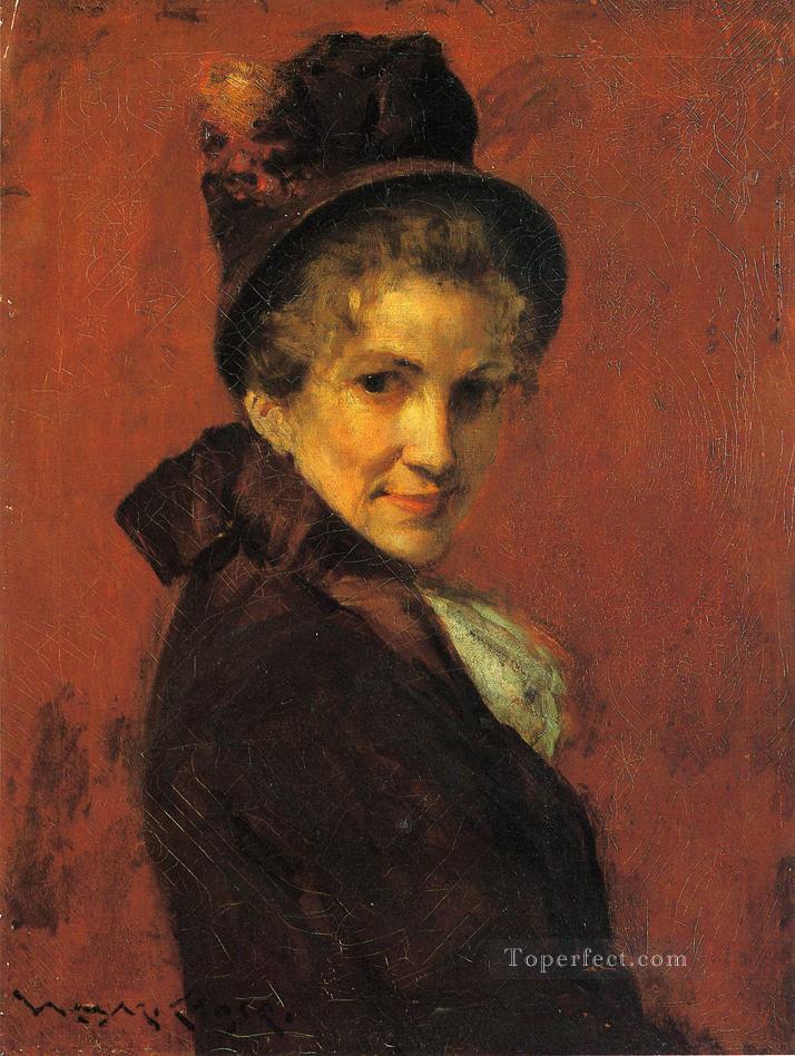Portrait of a Woman black bonnet William Merritt Chase Oil Paintings